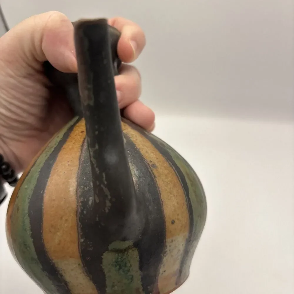 Vintage Clay Teapot Oil Decanter Pottery Boho Earth Tone Ewer  Vessel Cruet